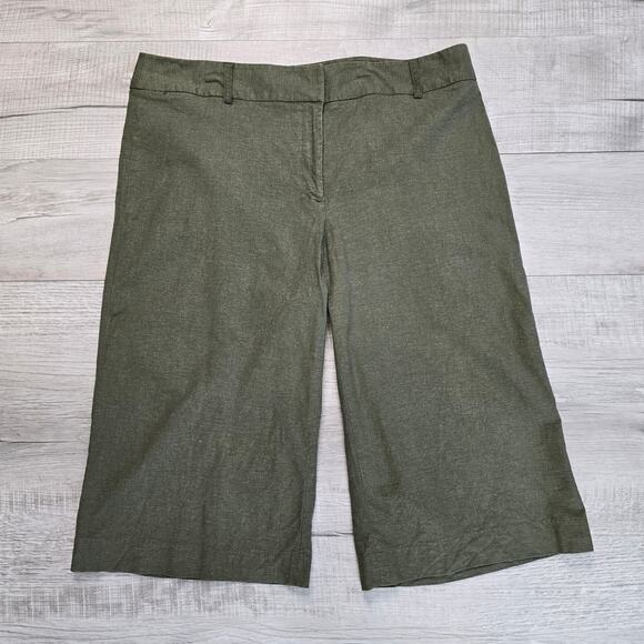 Lane Bryant Green Linen Twill Capri Pants Womens Plus 18 Flat Front High Waist - Picture 3 of 8